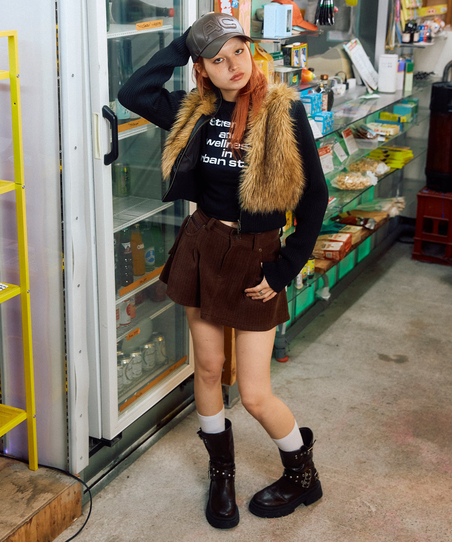 MODEL:170cm/COLOR:BROWN/SIZE:M