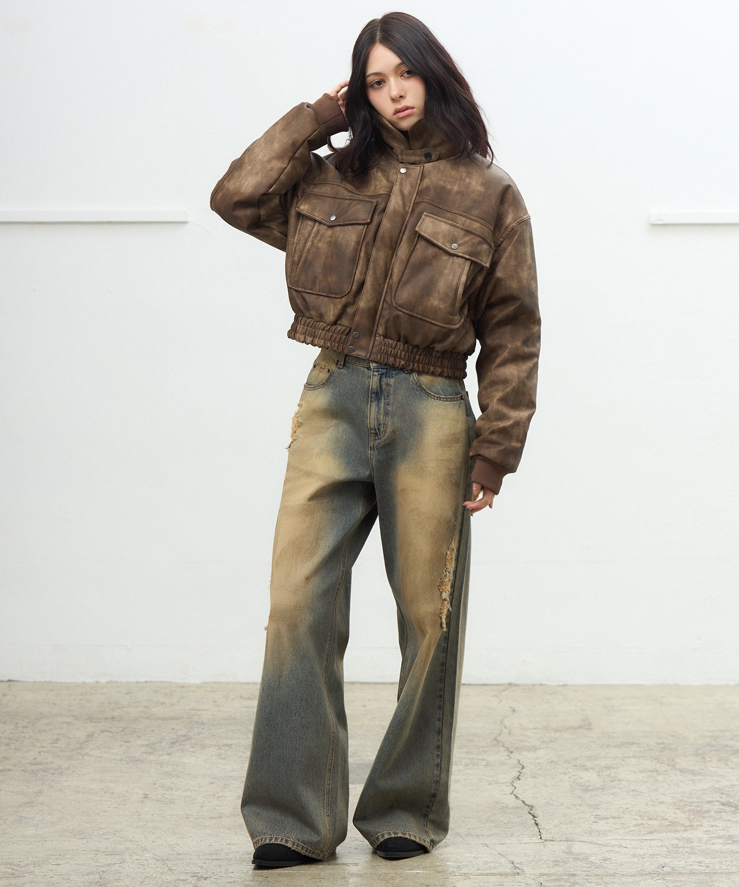 MODEL:163cm/COLOR:BROWN/SIZE:F
