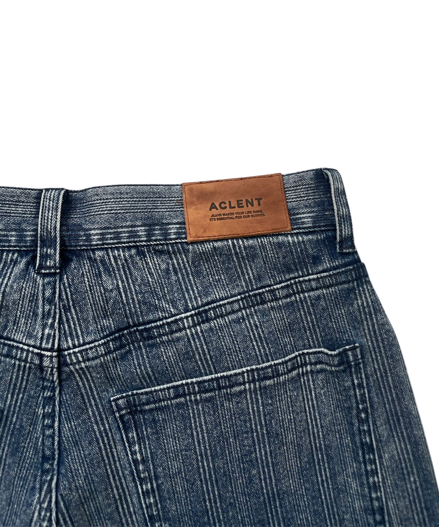 H/W striped flare denim pants