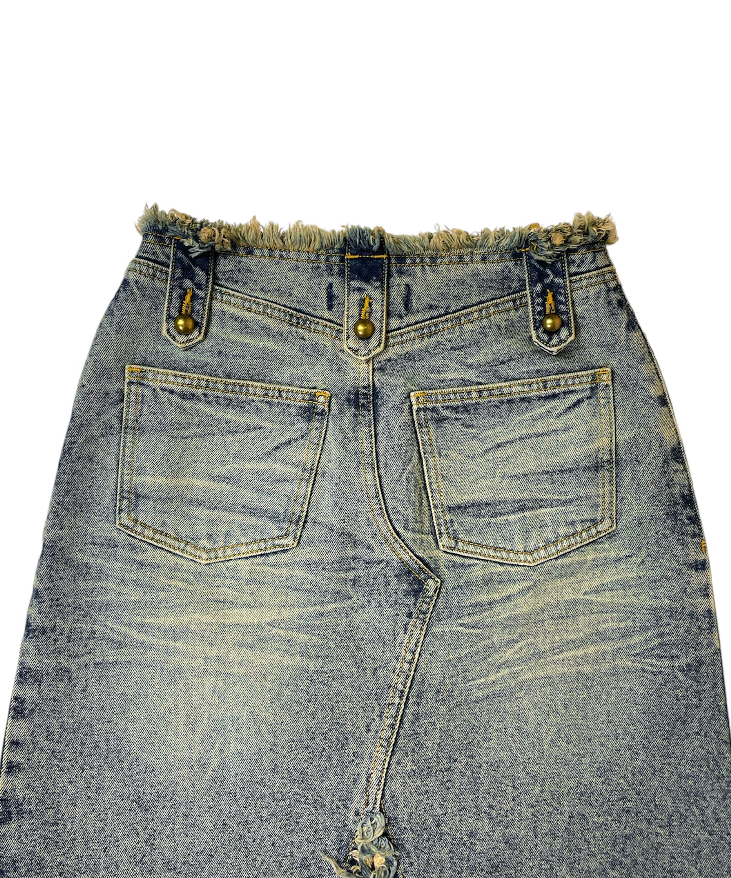 フロントスリットダメージデニムロングスカート