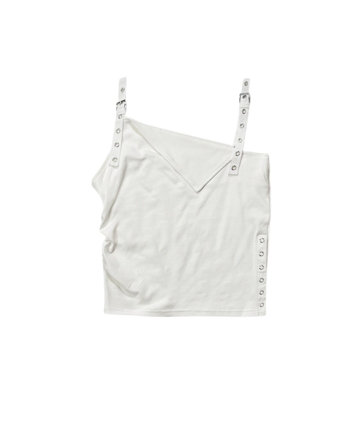 ベルトショルダーアシンメトリートップス