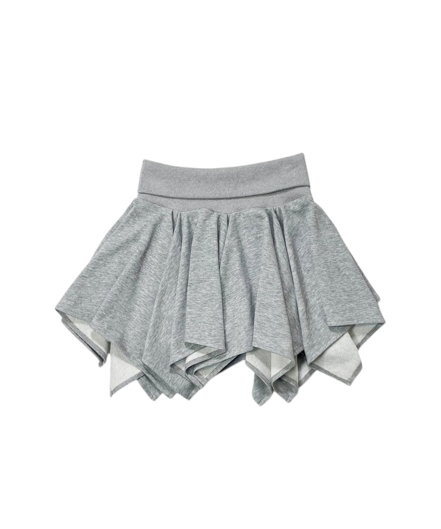 アシンメトリースウェットミニスカート