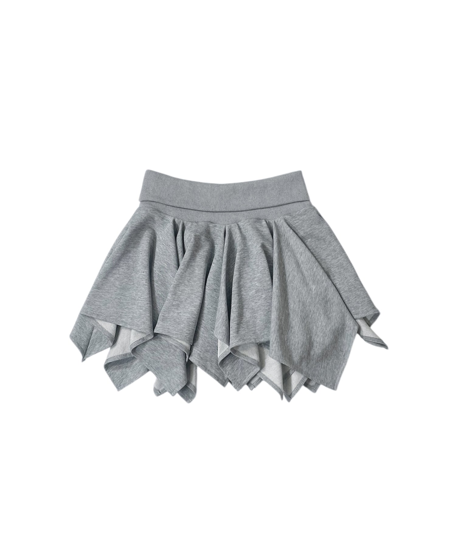 アシンメトリースウェットミニスカート