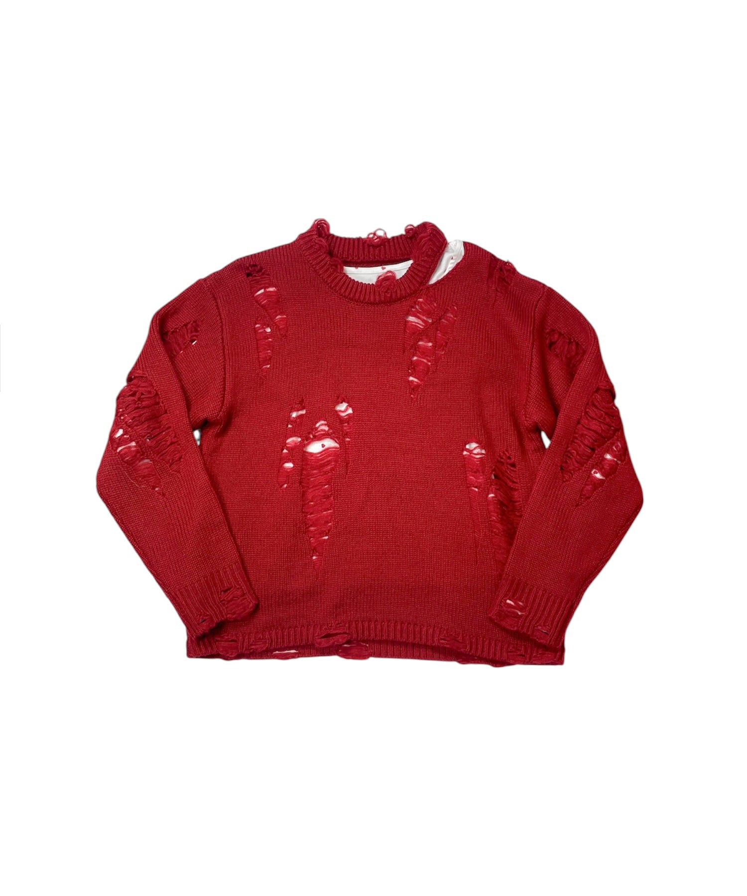 ハートクラッシュダメージニットトップス