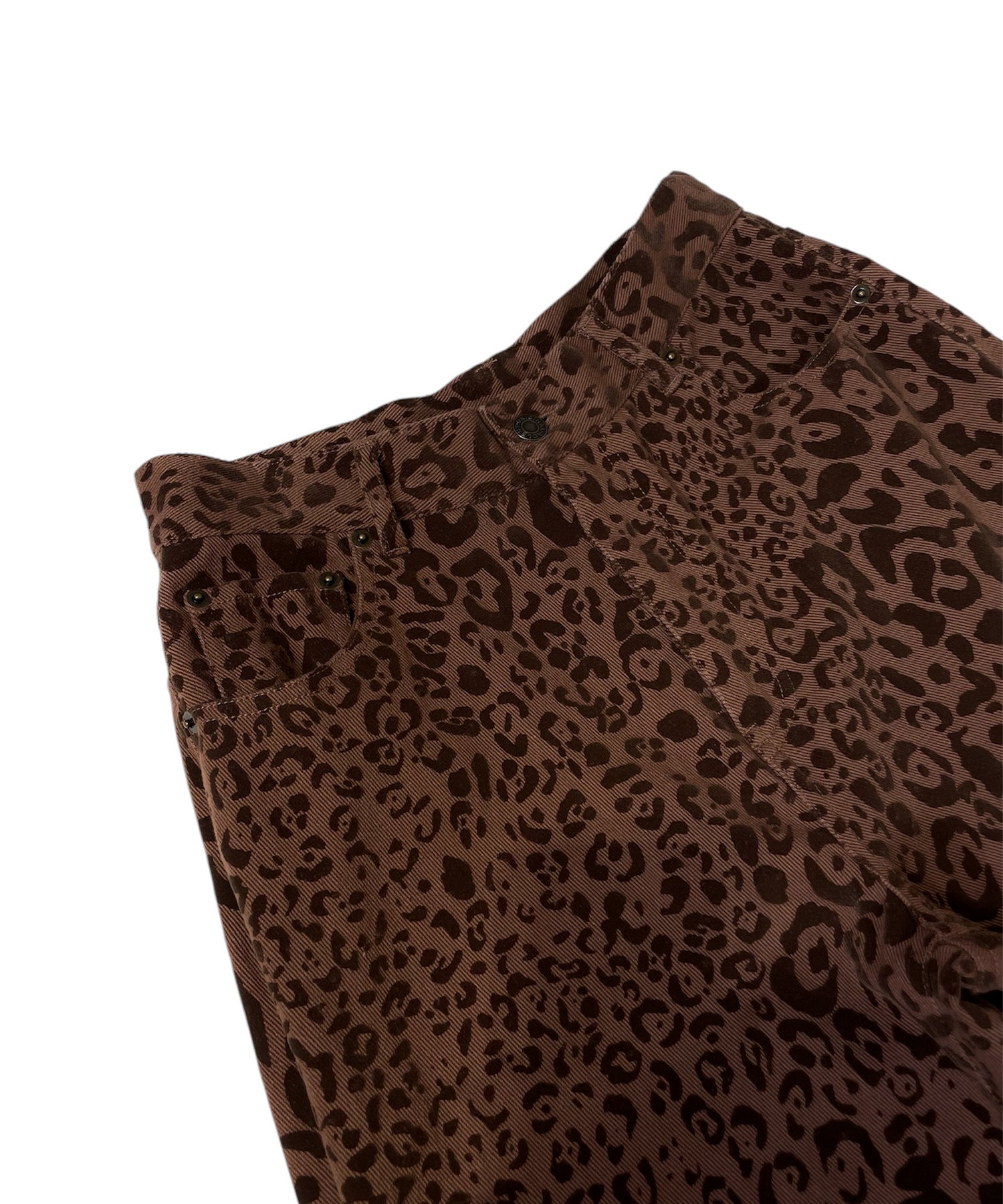 フロッキーレオパードJ/Wワイドストレートパンツ