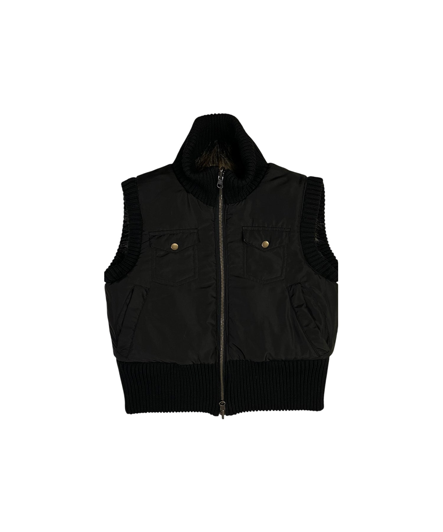 マルチWAYスタンドカラーFauxファーベスト