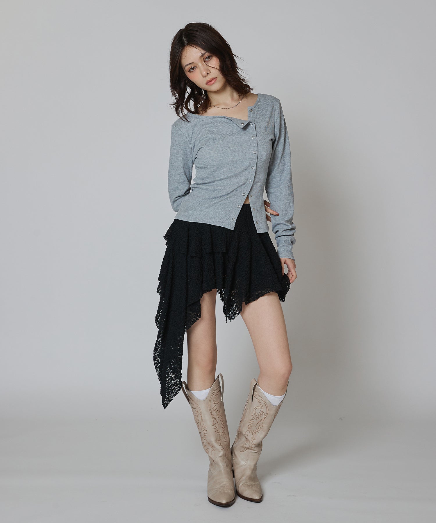 MODEL:163cm/COLOR:GRAY/SIZE:F