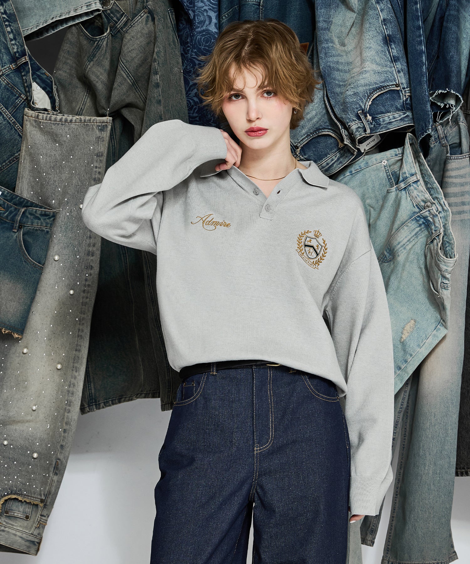 MODEL:170cm/COLOR:GRAY/SIZE:F