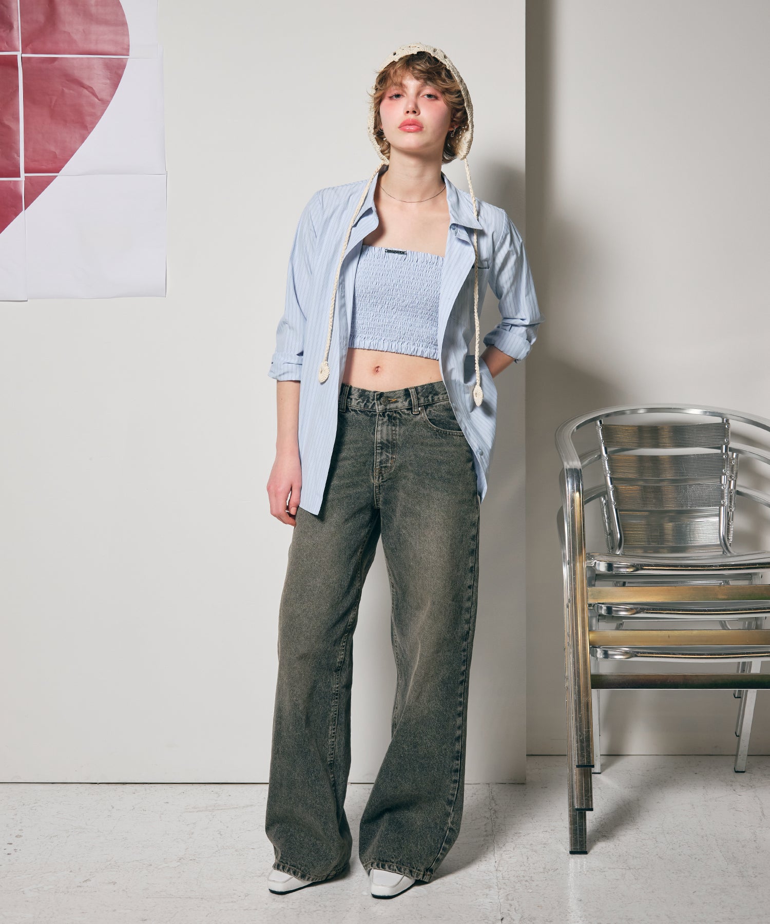 MODEL:170cm/COLOR:BLUE/SIZE:F