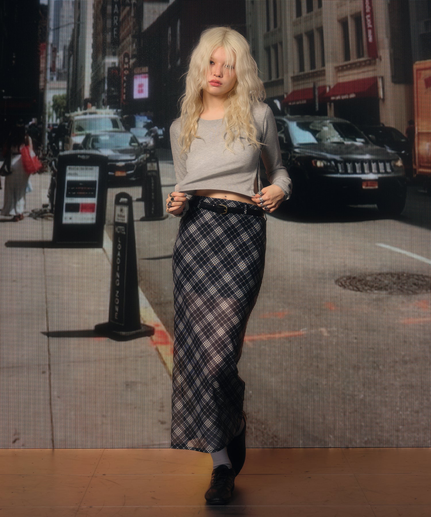 MODEL:170cm/COLOR:GRAY/SIZE:F