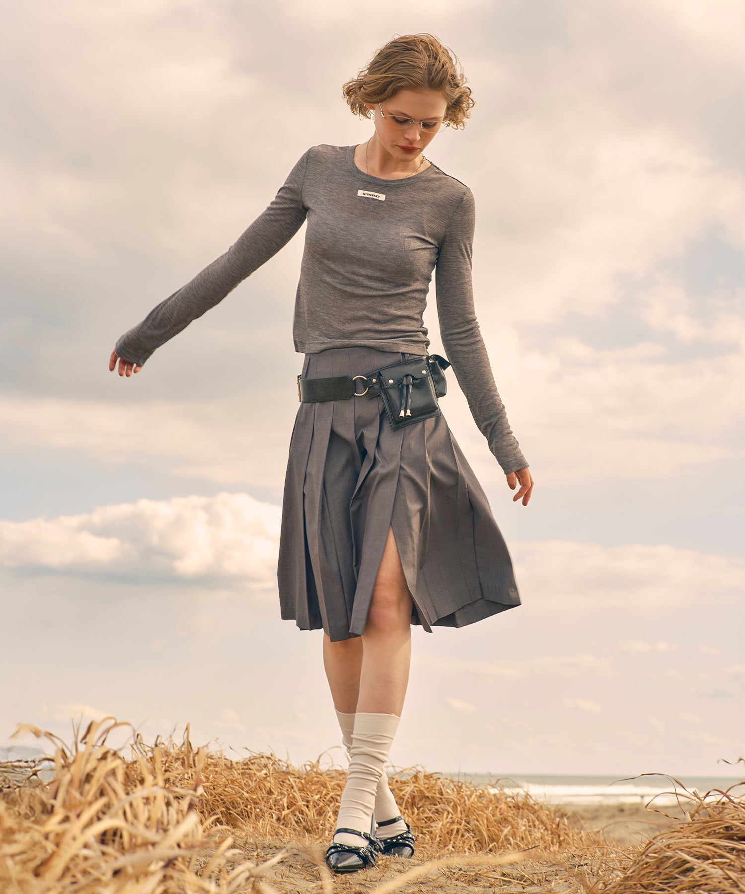 MODEL:173cm/COLOR:GRAY/SIZE:F