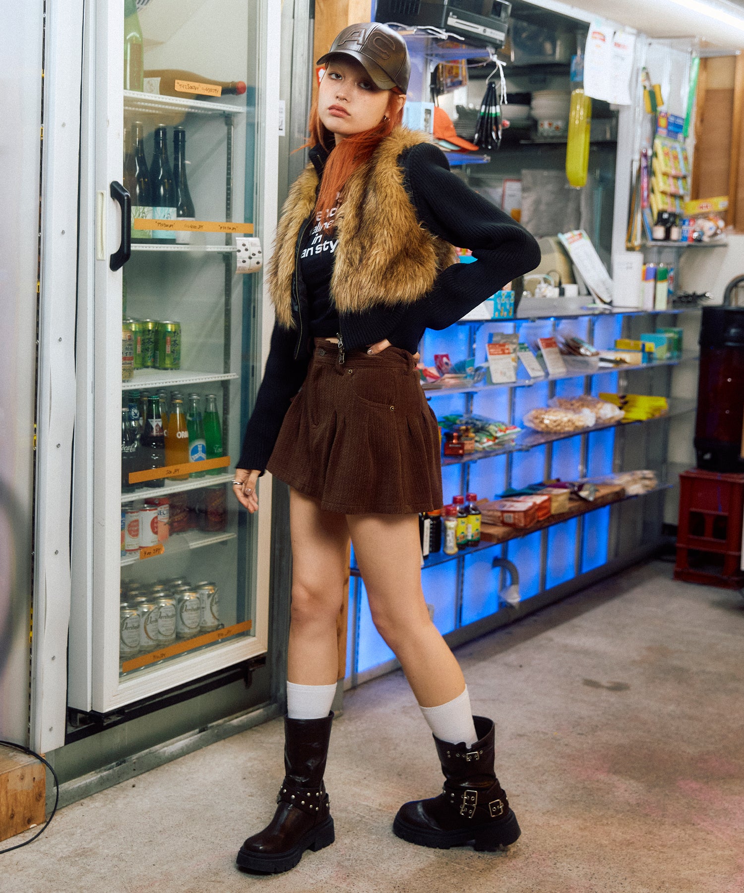 MODEL:170cm/COLOR:BROWN/SIZE:M
