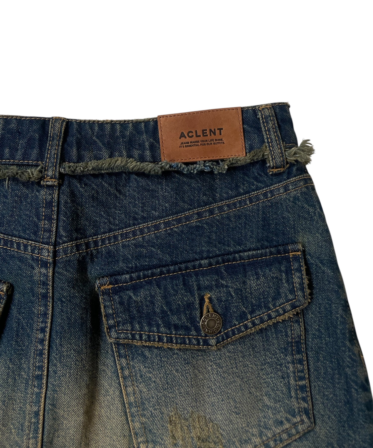 ローライズダメージデニムミニスカート