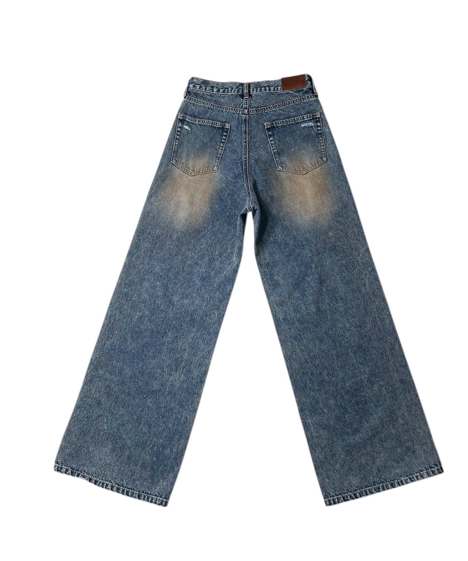 ダブルニーワイドストレートJ/Wデニムパンツ