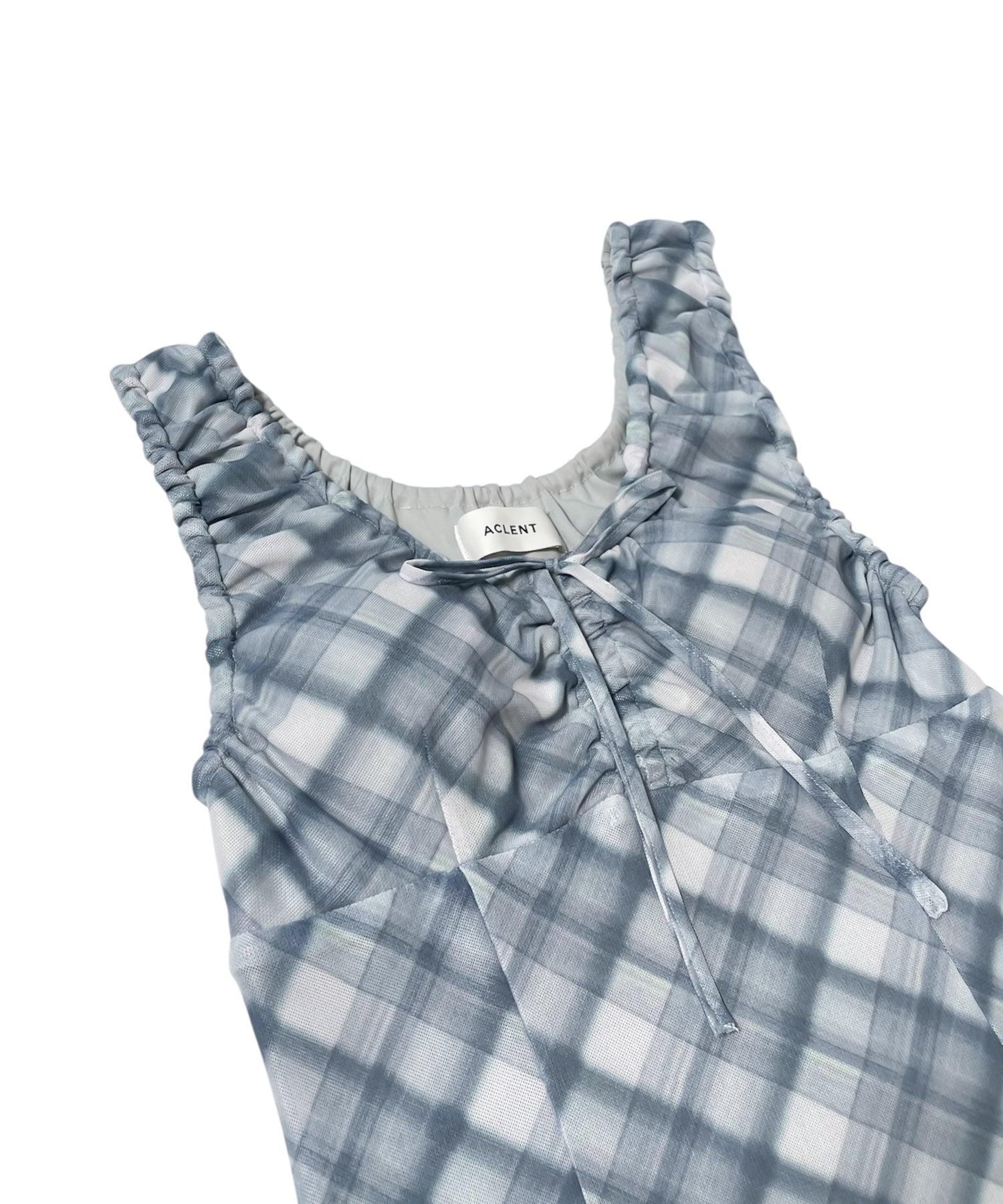 【miyu×ACLENT】アームギャザーシアーロングワンピース