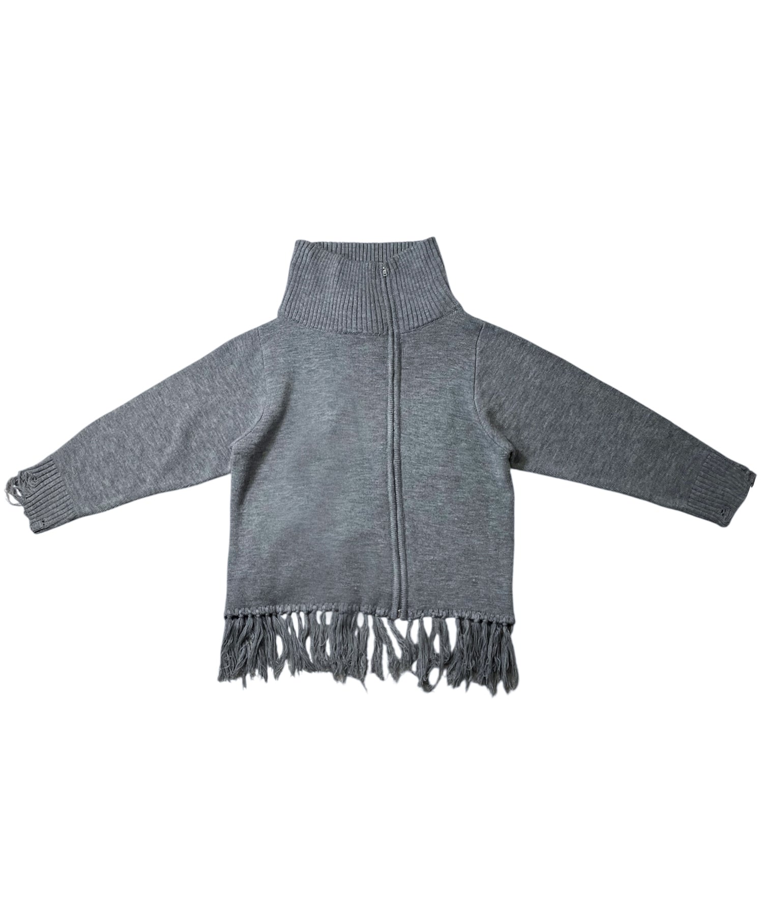 オフショルオーバーフリンジニット