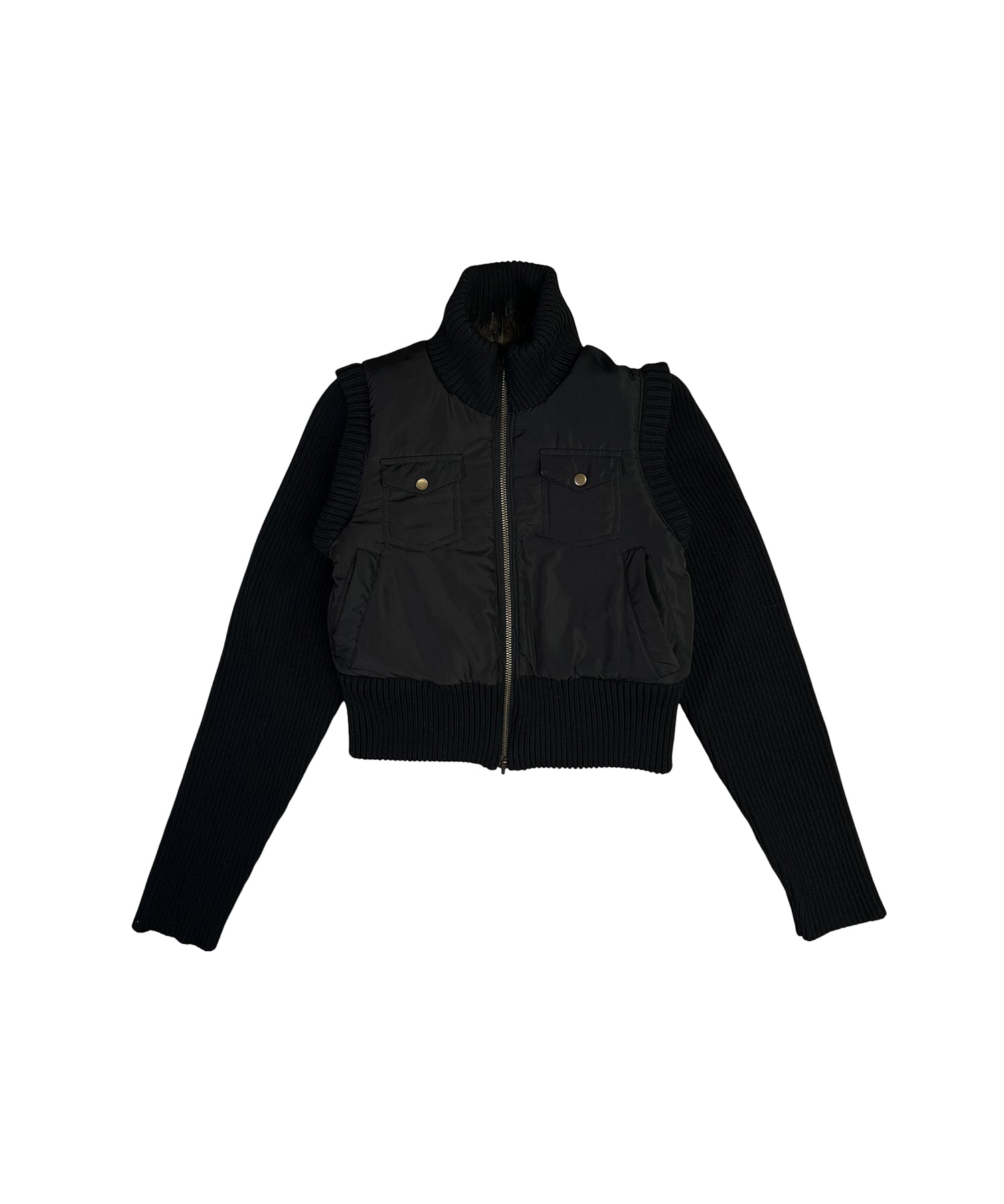 マルチWAYスタンドカラーFauxファーベスト