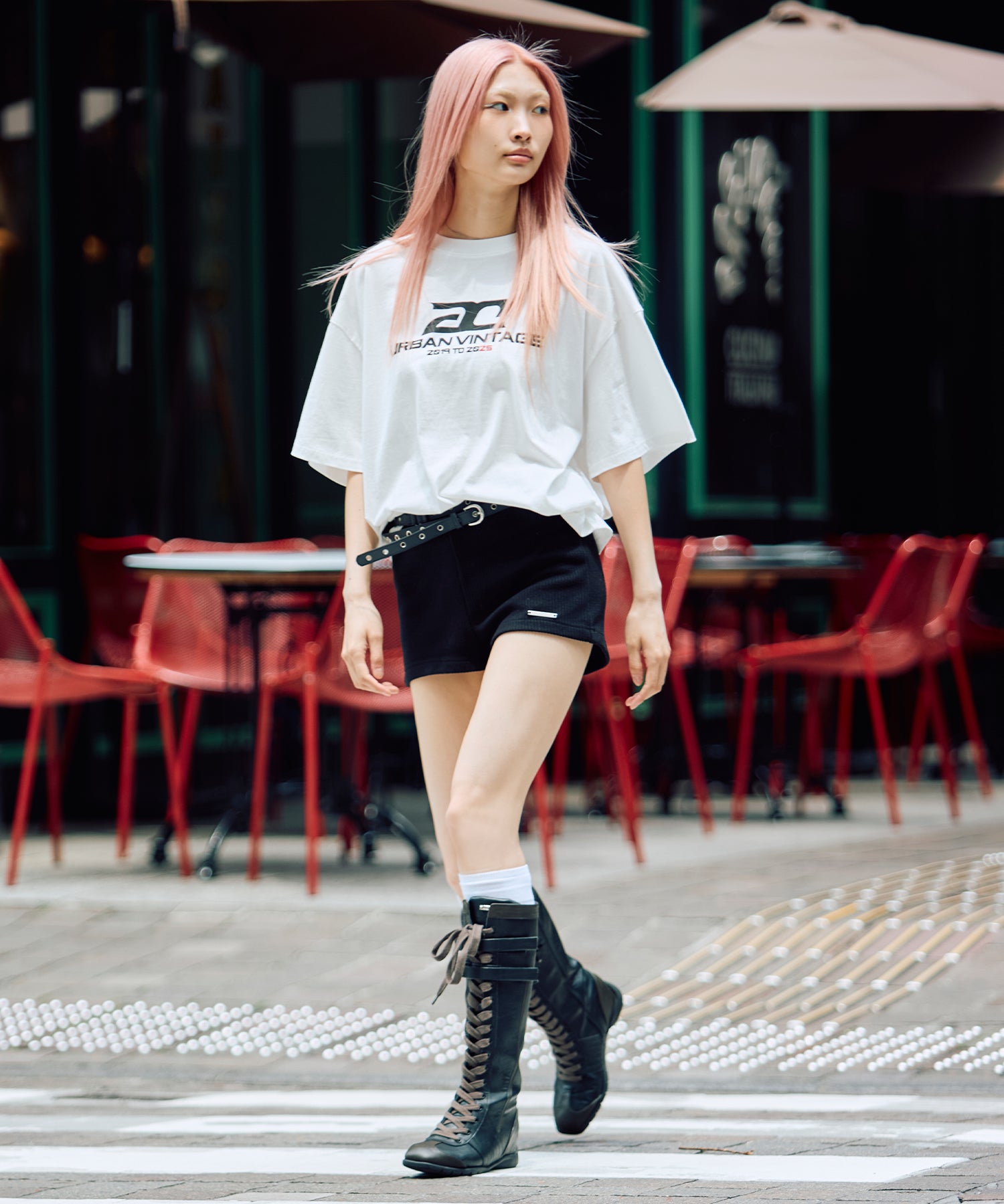 MODEL:175cm/COLOR:WHITE/SIZE:F