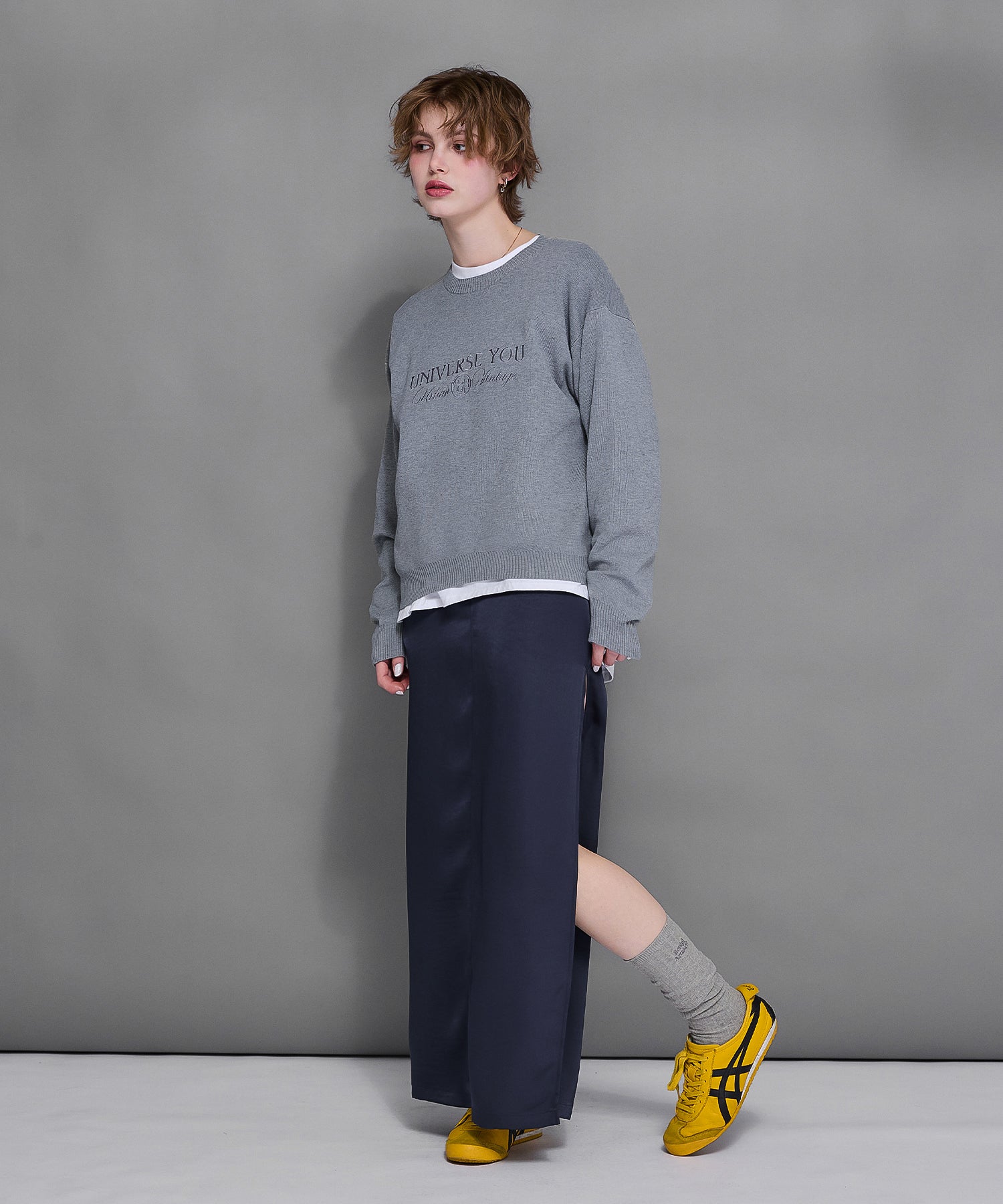 MODEL:170cm/COLOR:NAVY/SIZE:F