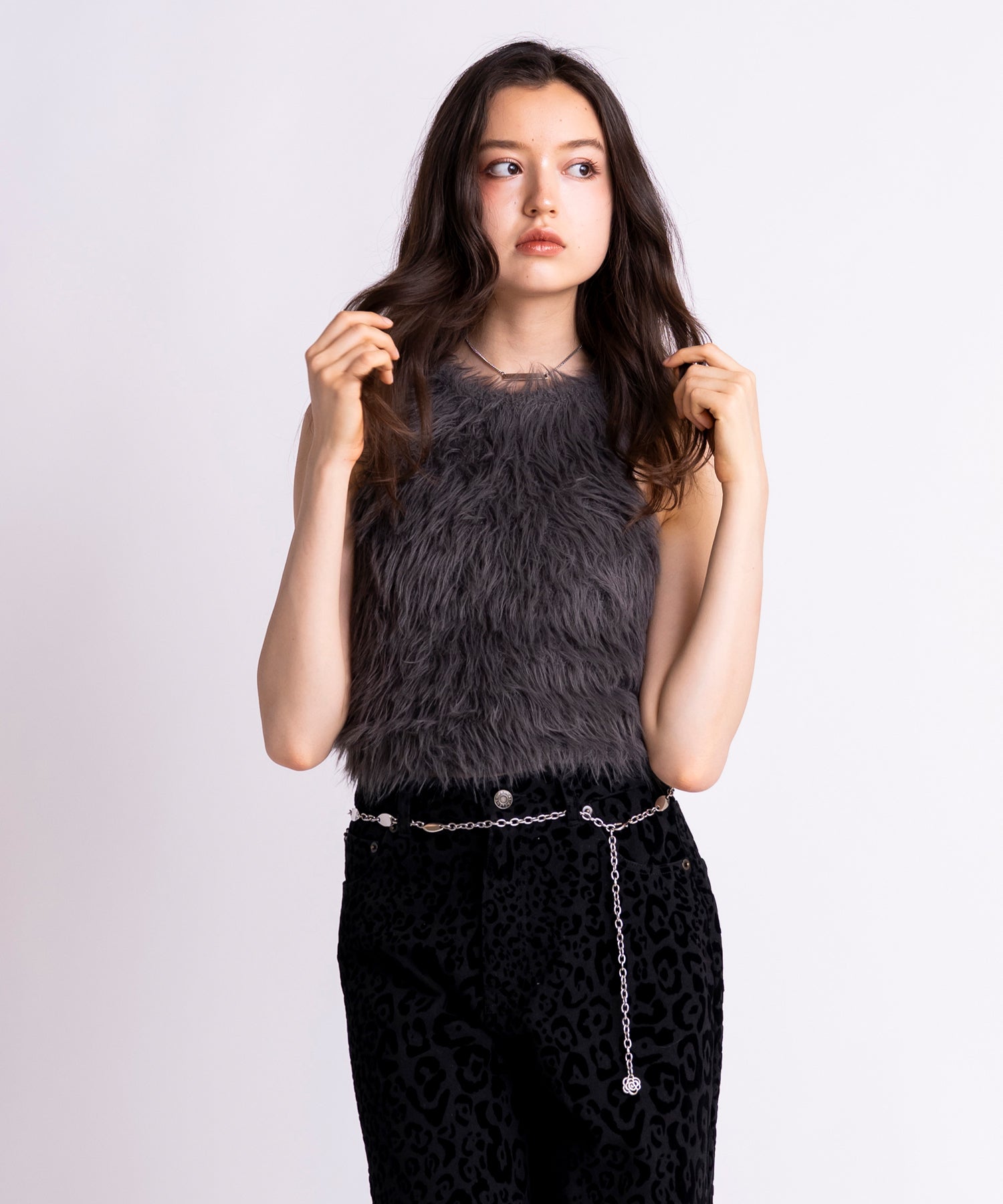 MODEL:171cm/COLOR:DARK GRAY/SIZE:F