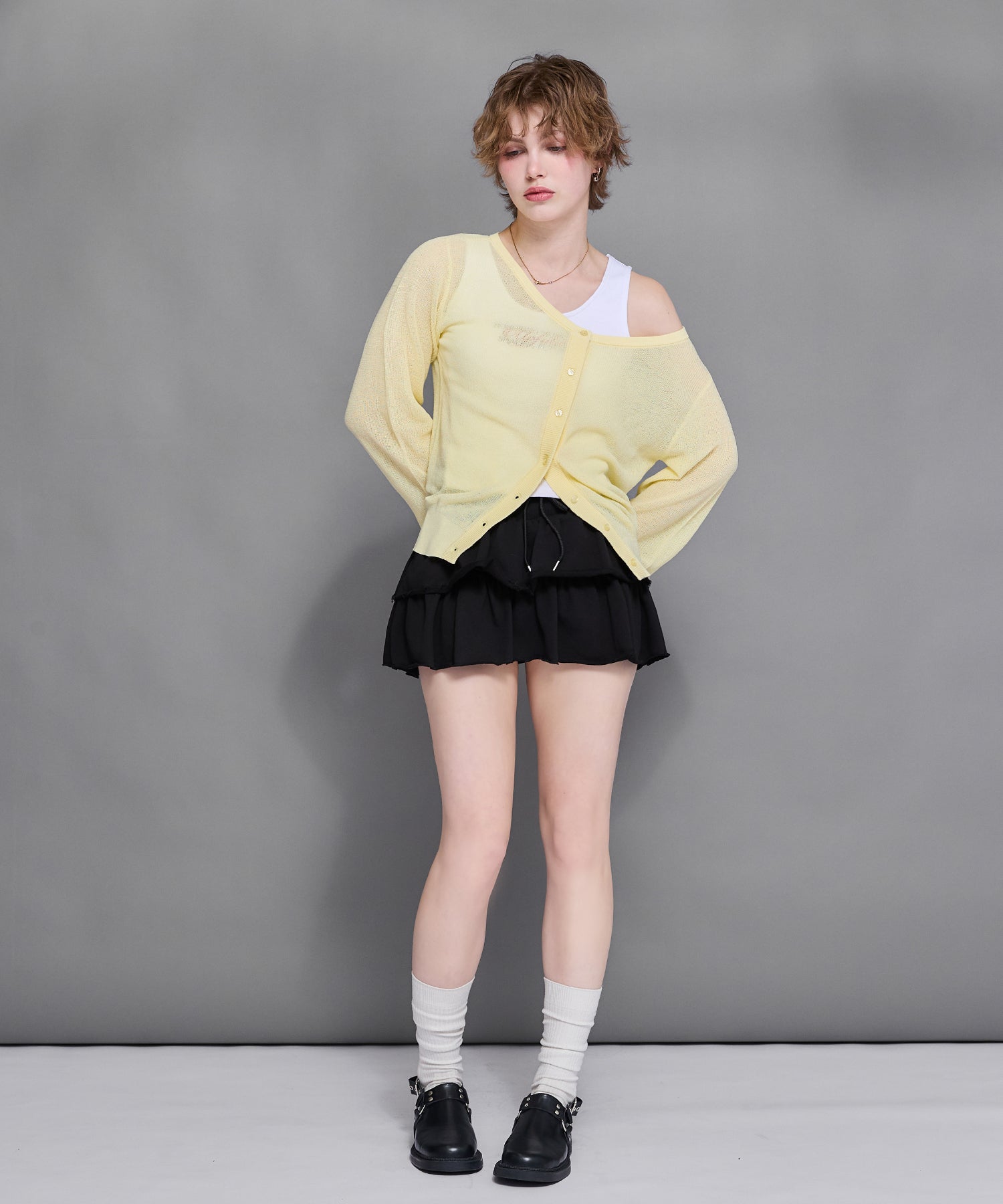 MODEL:170cm/COLOR:LIGHT YELLOW/SIZE:F