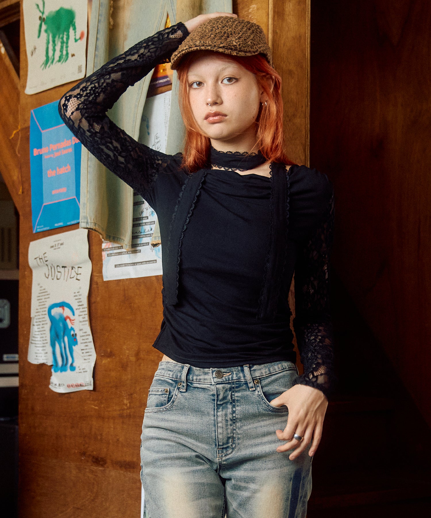 MODEL:170cm/COLOR:BLACK/SIZE:F