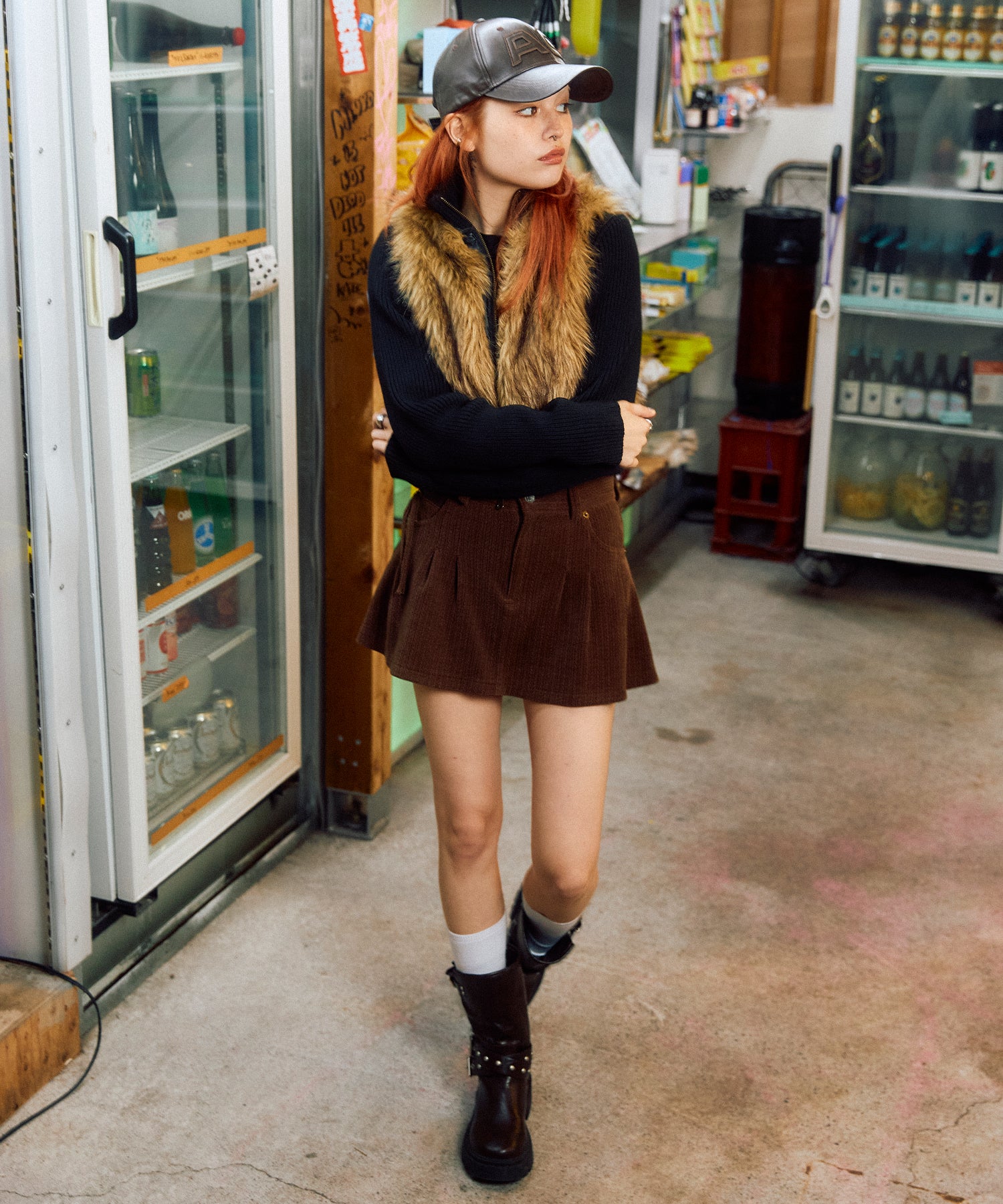 MODEL:170cm/COLOR:BROWN/SIZE:M