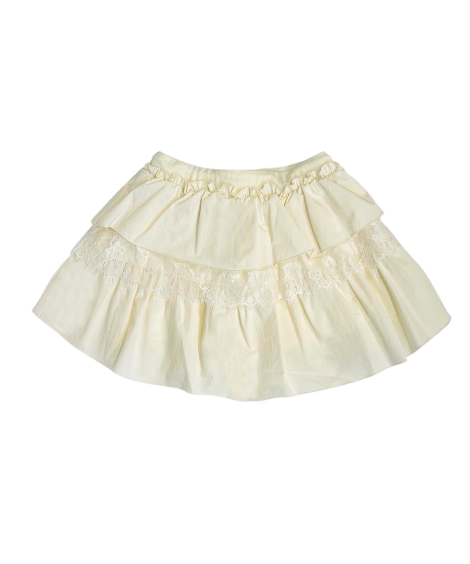 コットンレースティアードミニスカート
