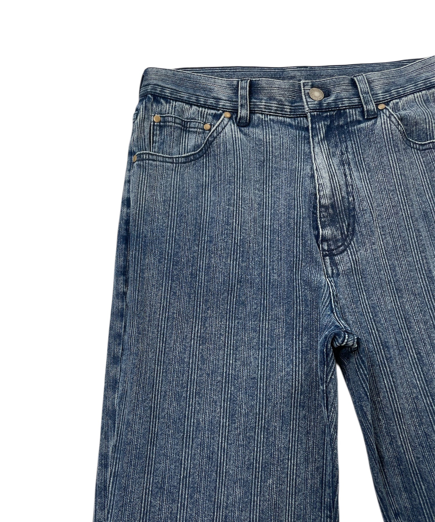 H/W striped flare denim pants