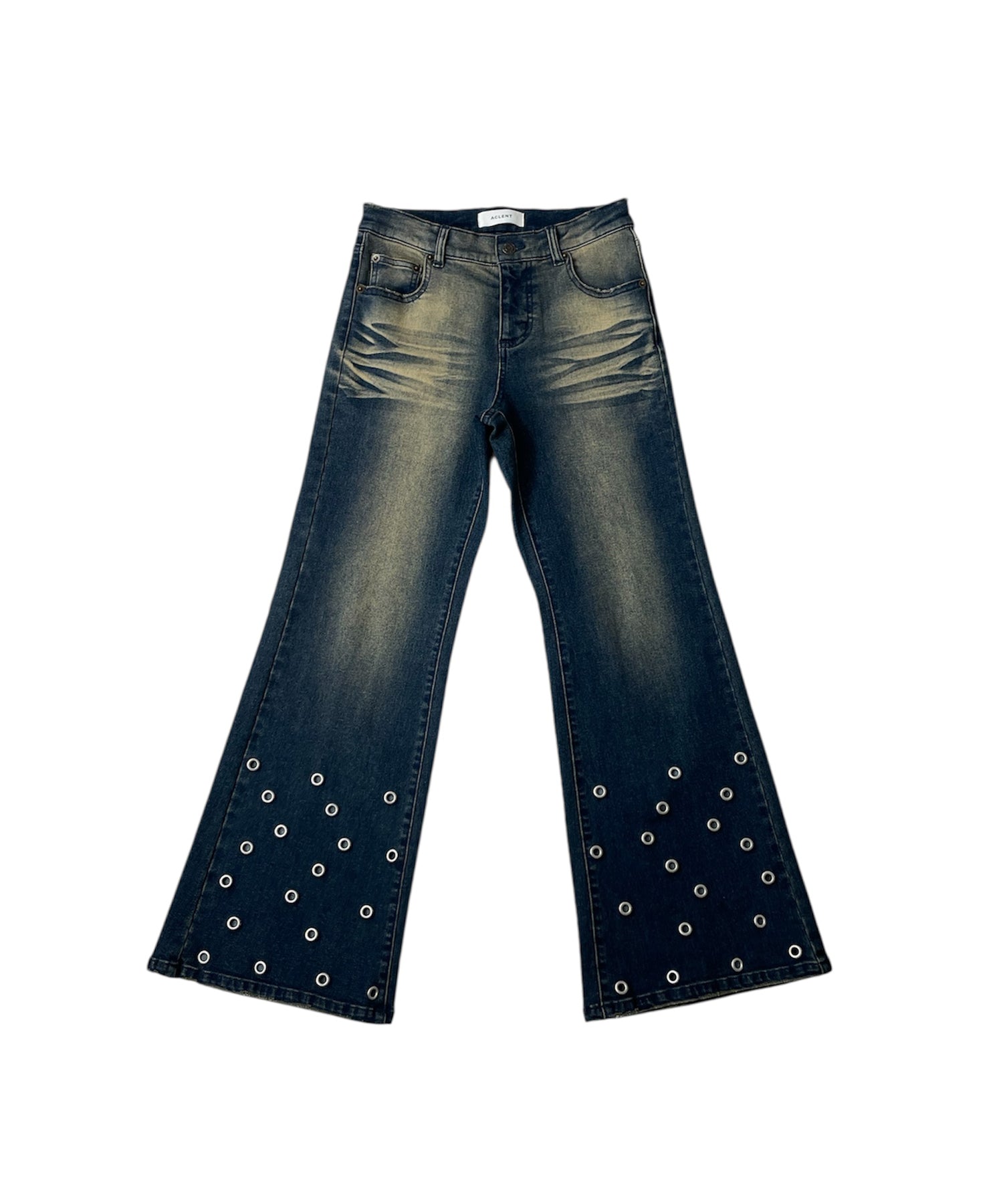 アイレットディティールL/Wフレアデニムパンツ