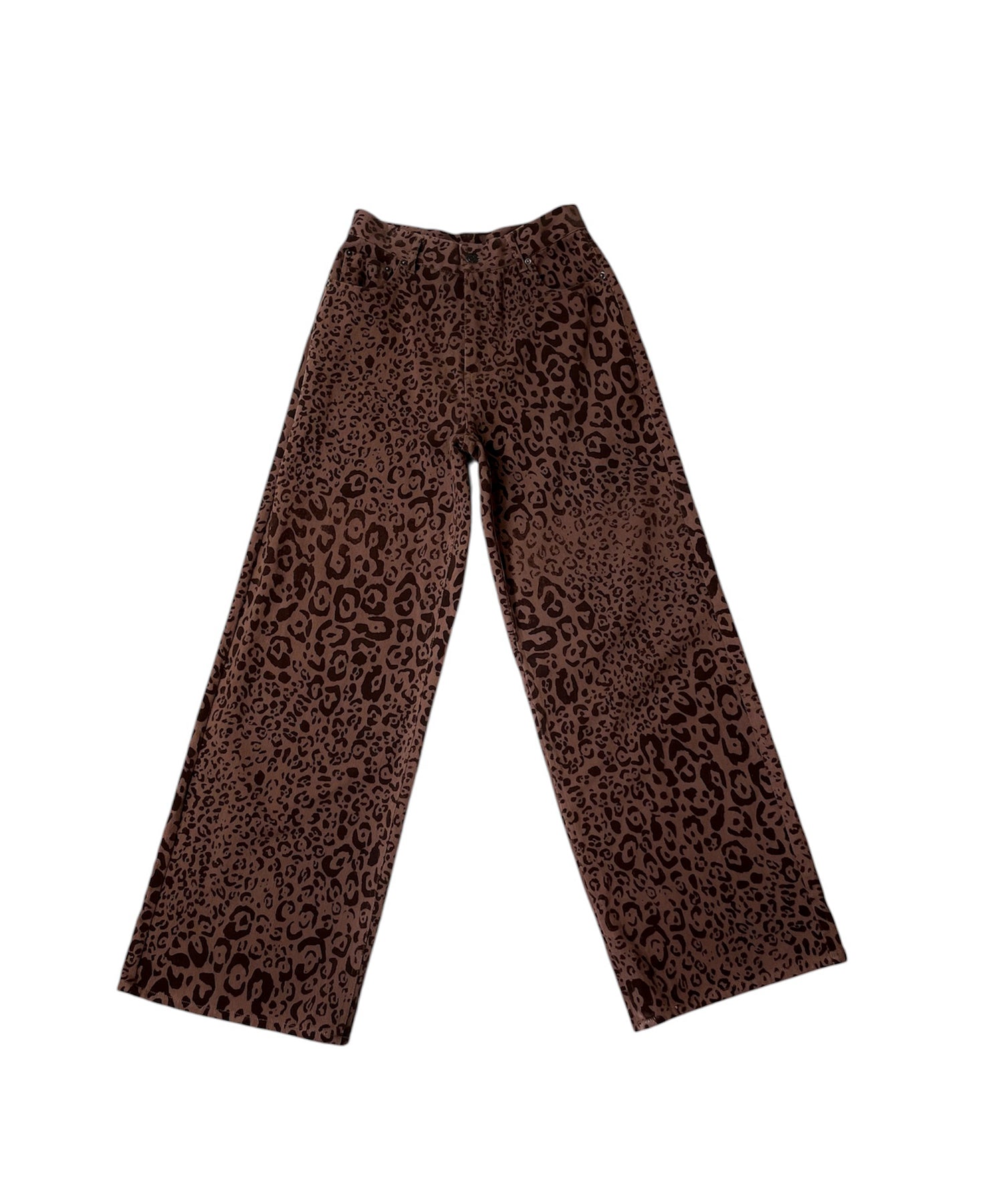 フロッキーレオパードJ/Wワイドストレートパンツ