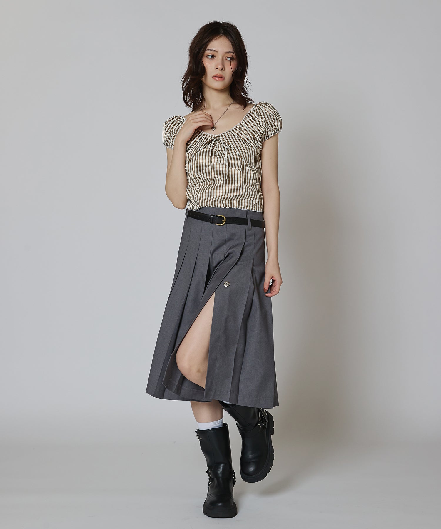 MODEL:163cm/COLOR:MIX②/SIZE:F