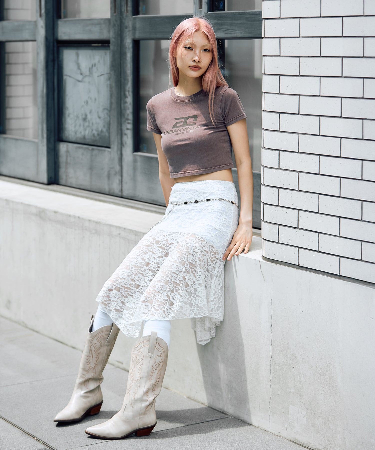 MODEL:175cm/COLOR:WHITE/SIZE:F