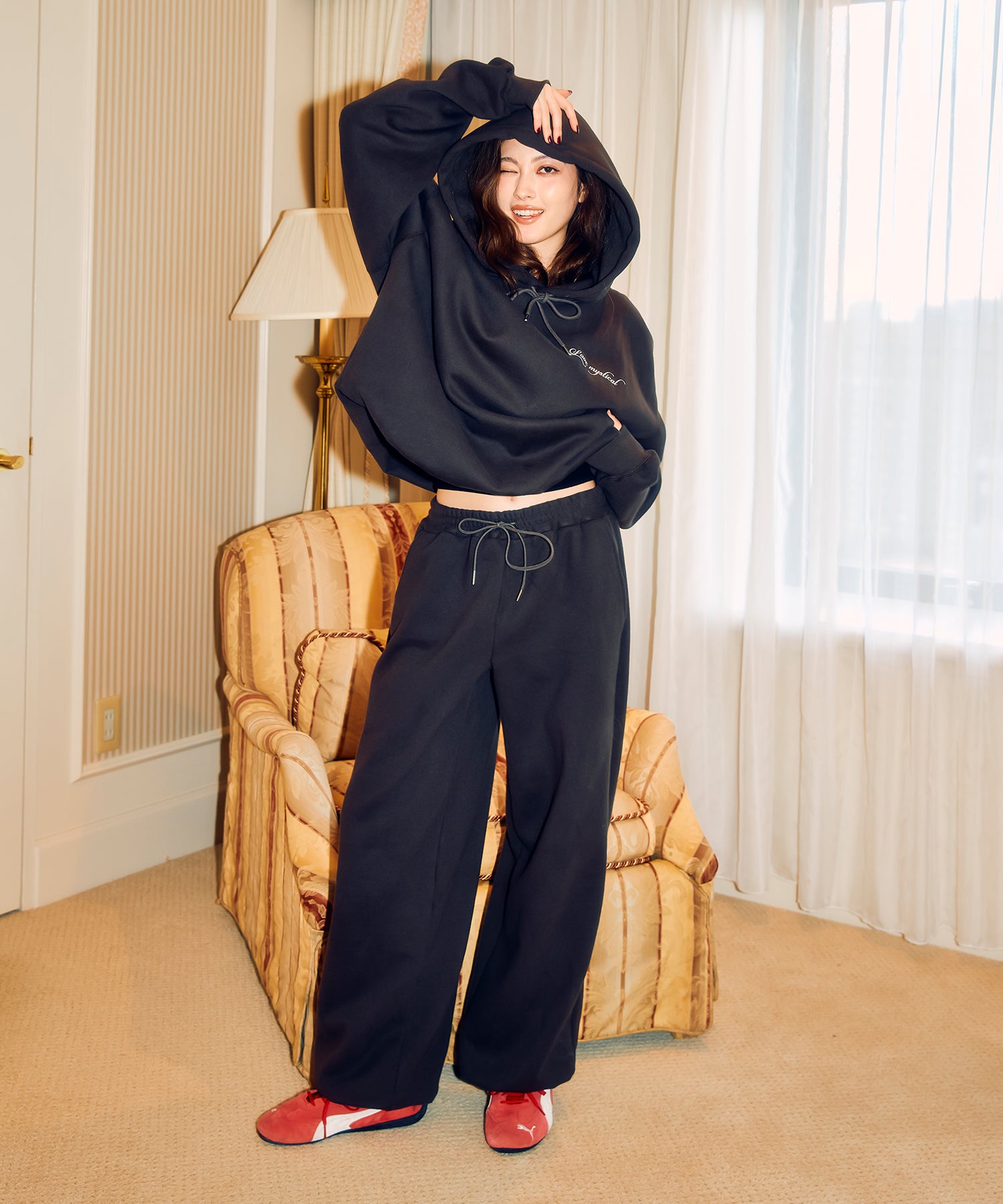 MODEL:163cm/COLOR:DARK GRAY/SIZE:F