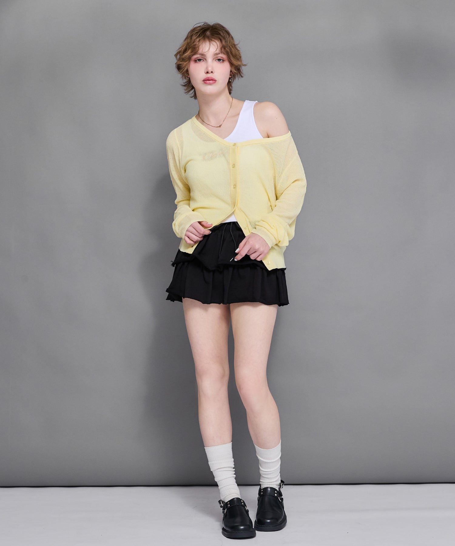 MODEL:170cm/COLOR:LIGHT YELLOW/SIZE:F