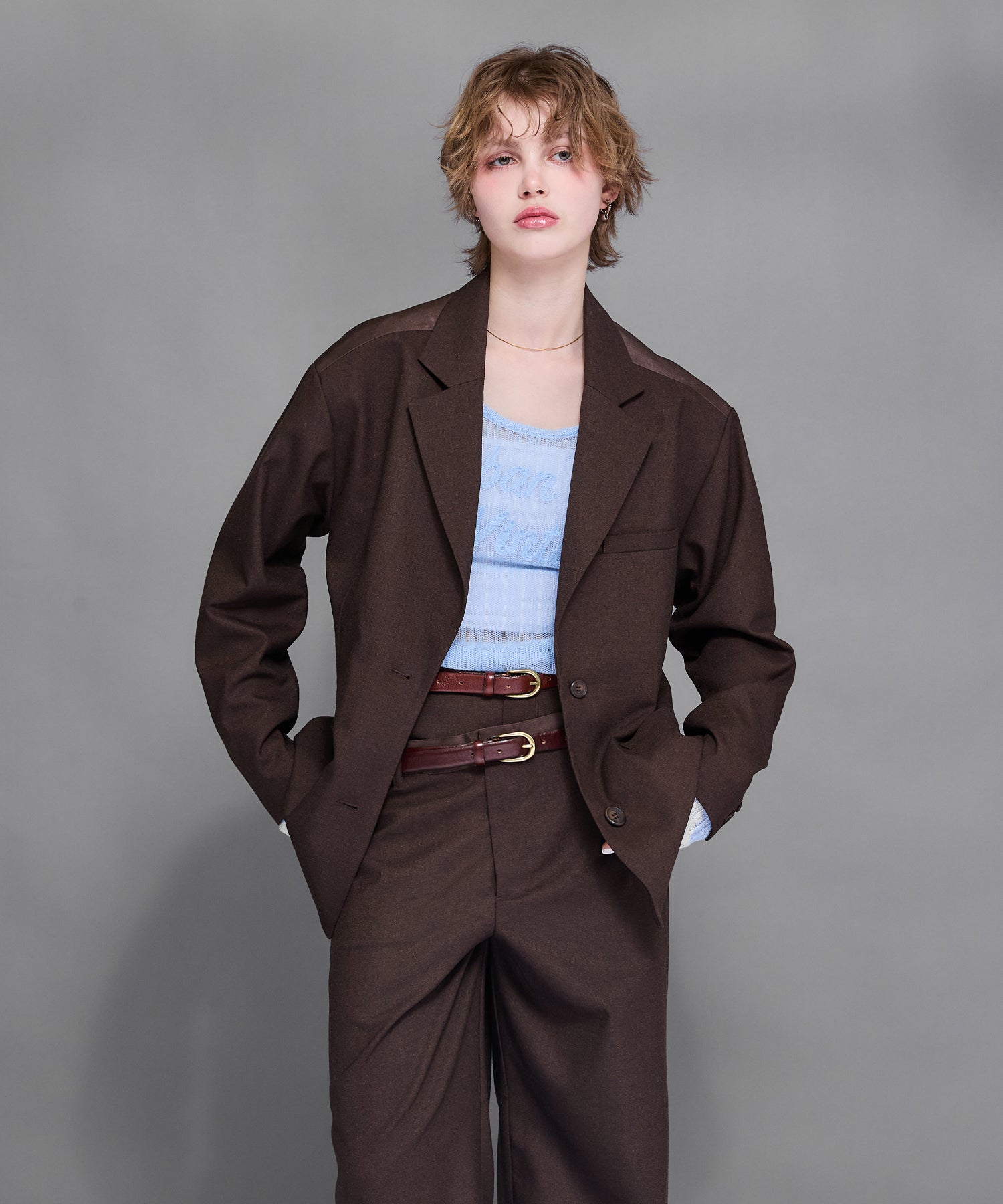 MODEL:170cm/COLOR:BROWN/SIZE:F