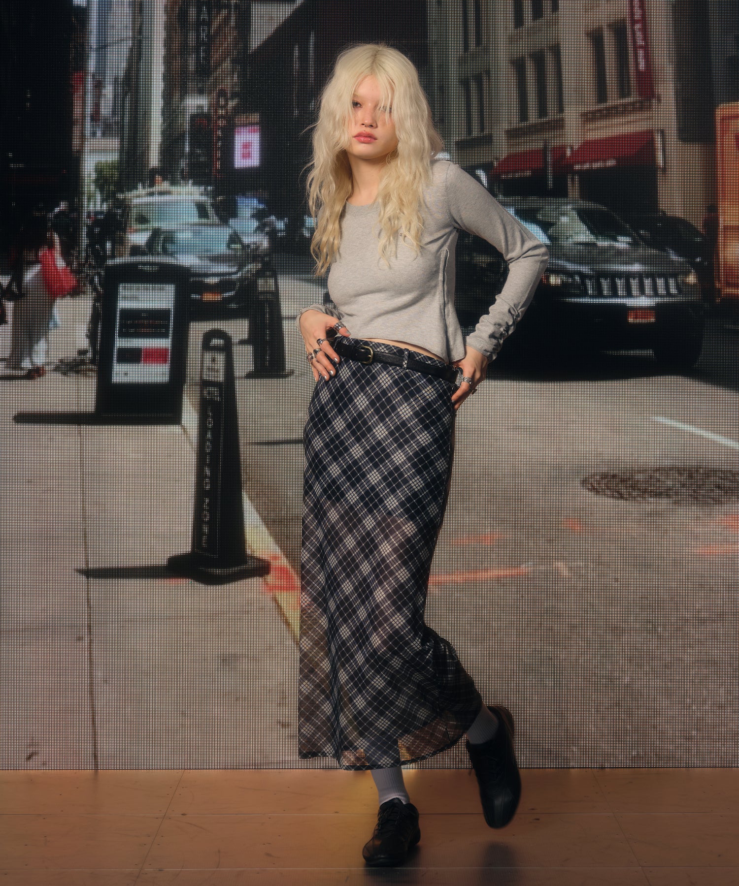 MODEL:170cm/COLOR:GRAY/SIZE:F