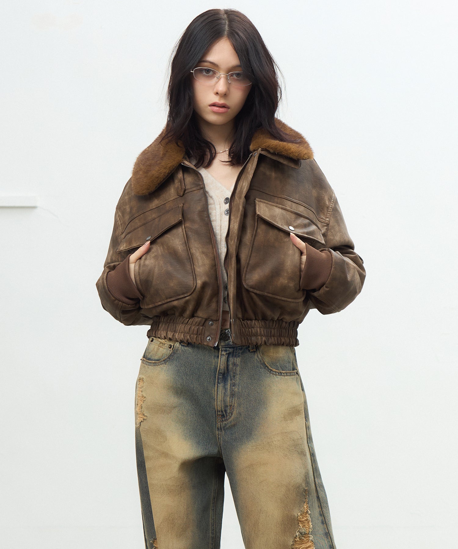 MODEL:163cm/COLOR:BROWN/SIZE:F