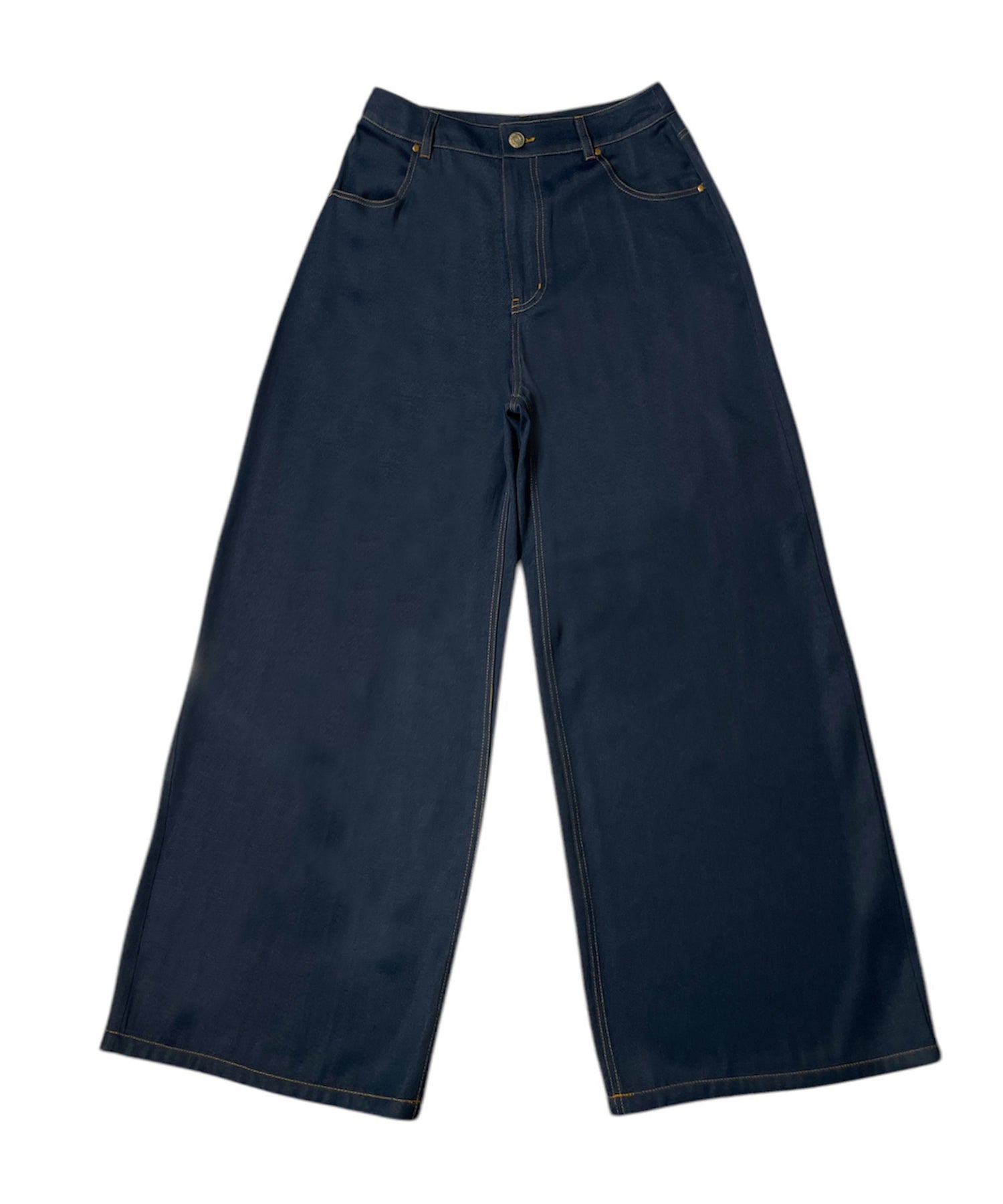 デニムライクJ/Wワイドストレートスラックスパンツ