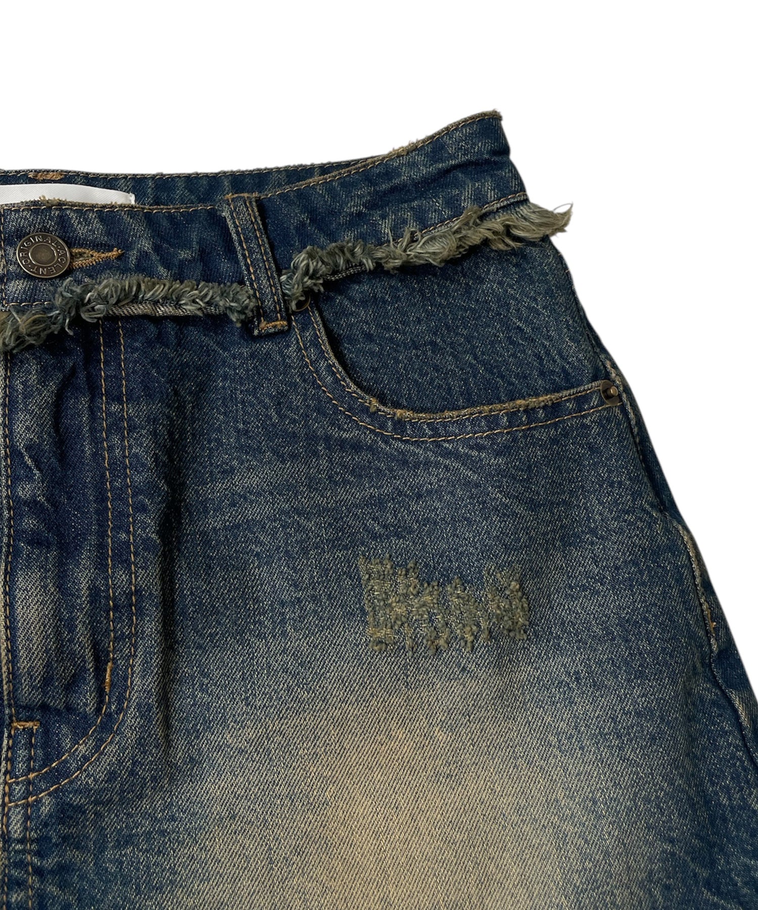 ローライズダメージデニムミニスカート