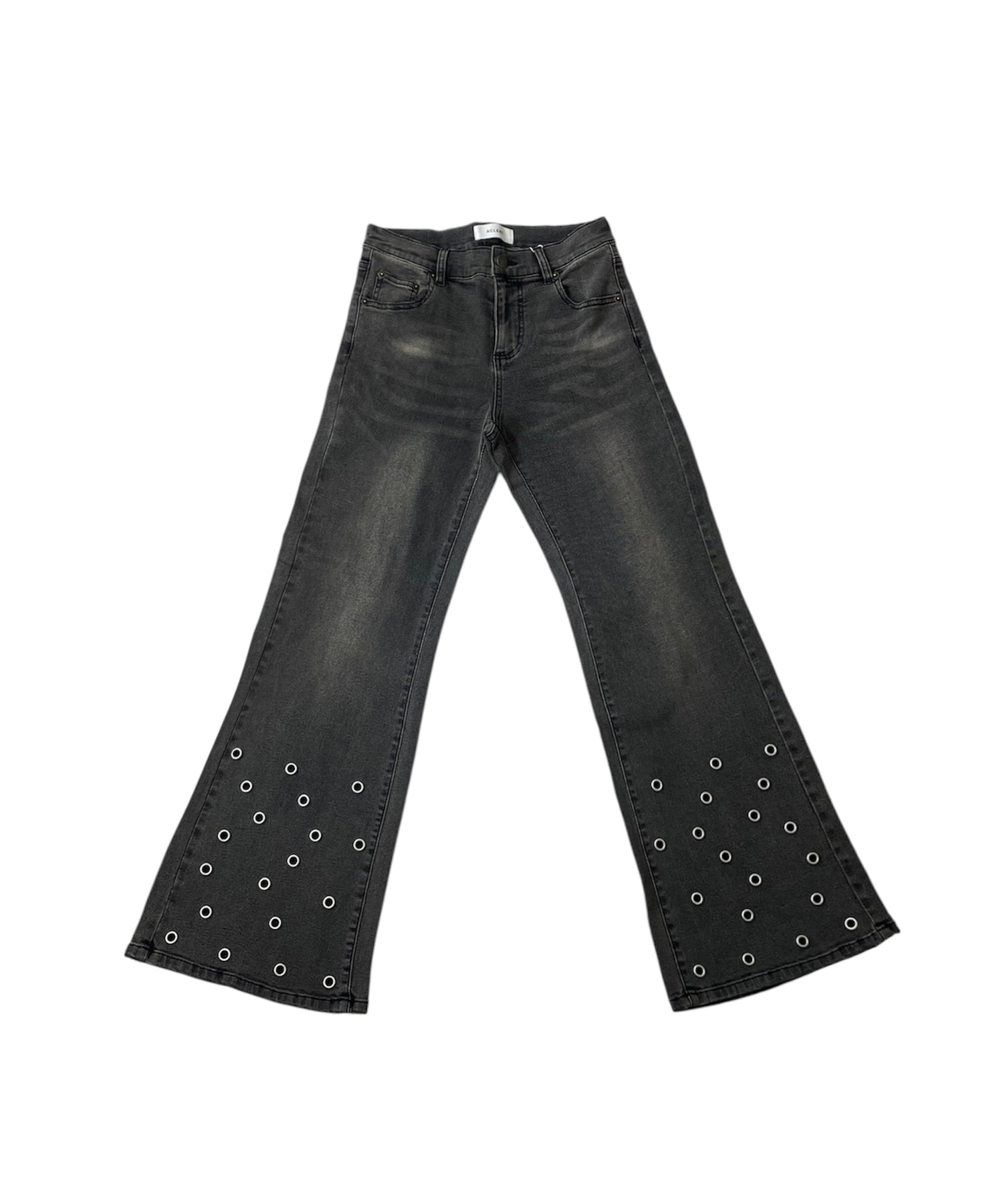 アイレットディティールL/Wフレアデニムパンツ