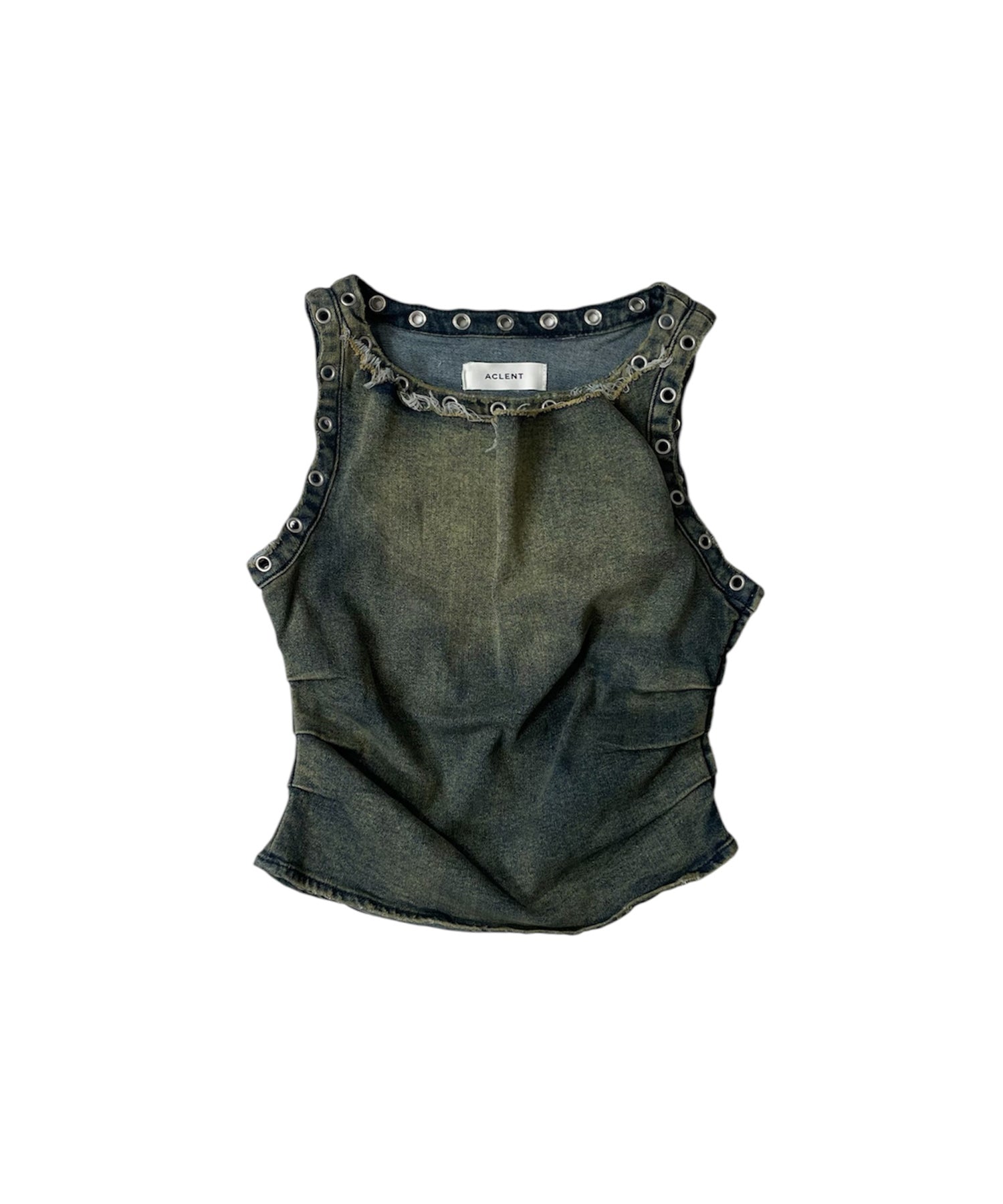 アイレットディティールデニムタンクトップ
