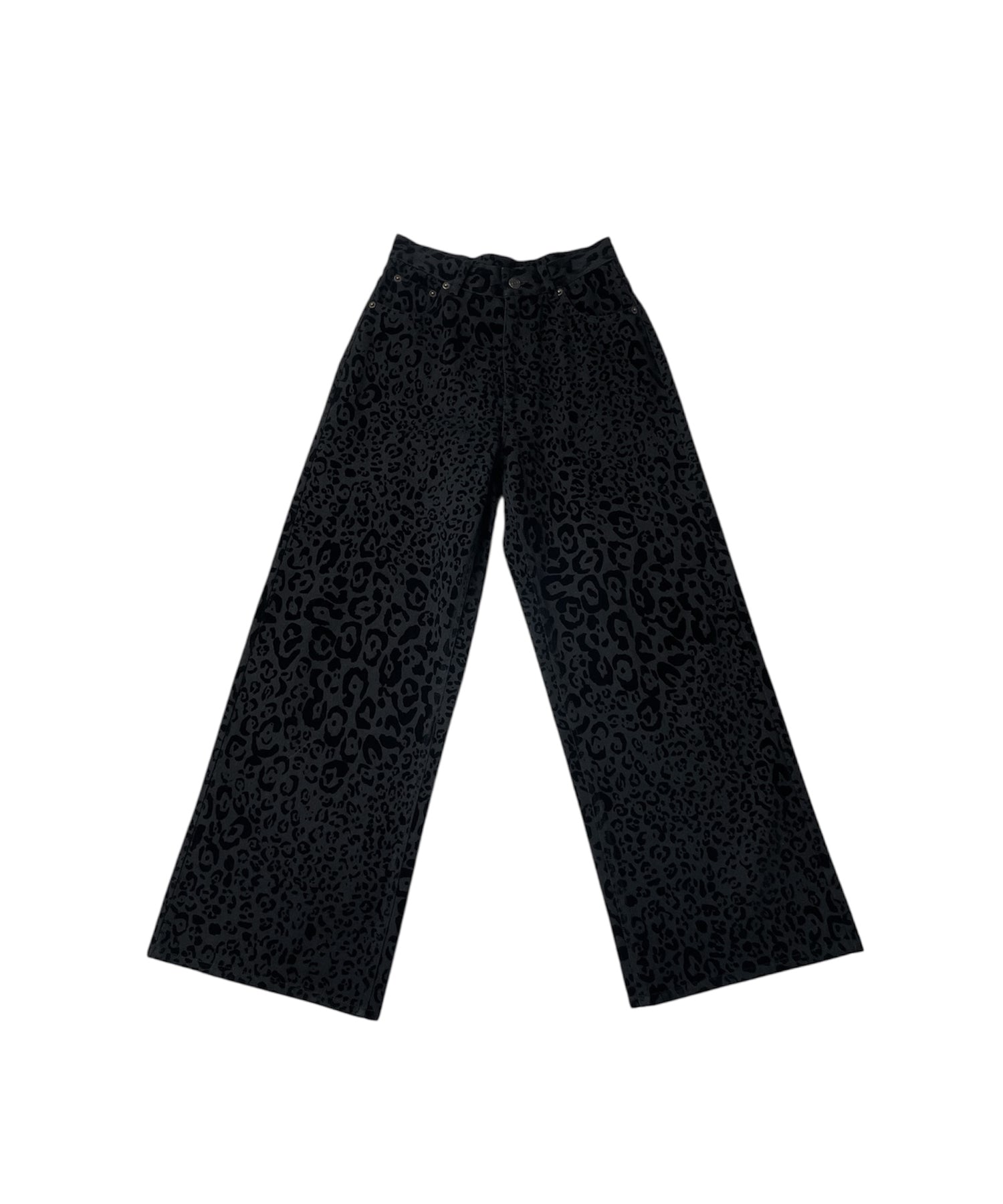 フロッキーレオパードJ/Wワイドストレートパンツ