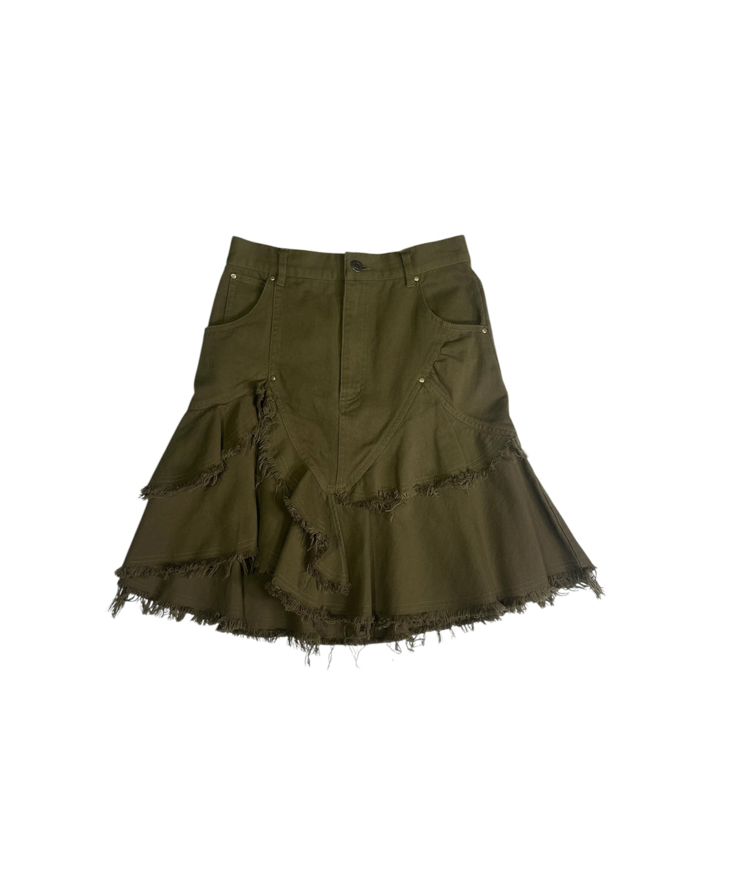 コットンランダムティアードスカート