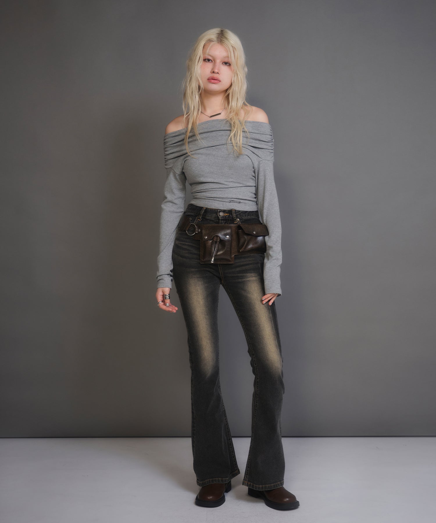 MODEL:170cm/COLOR:GRAY/SIZE:F