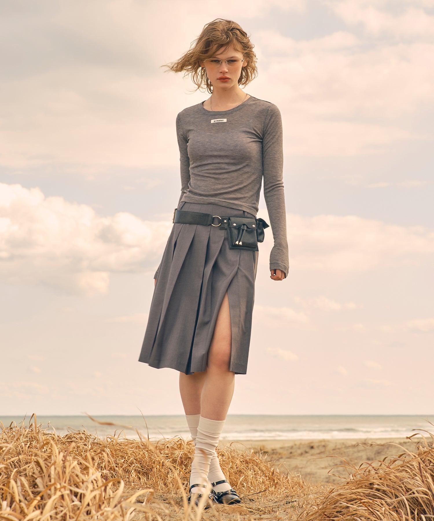 MODEL:173cm/COLOR:GRAY/SIZE:F