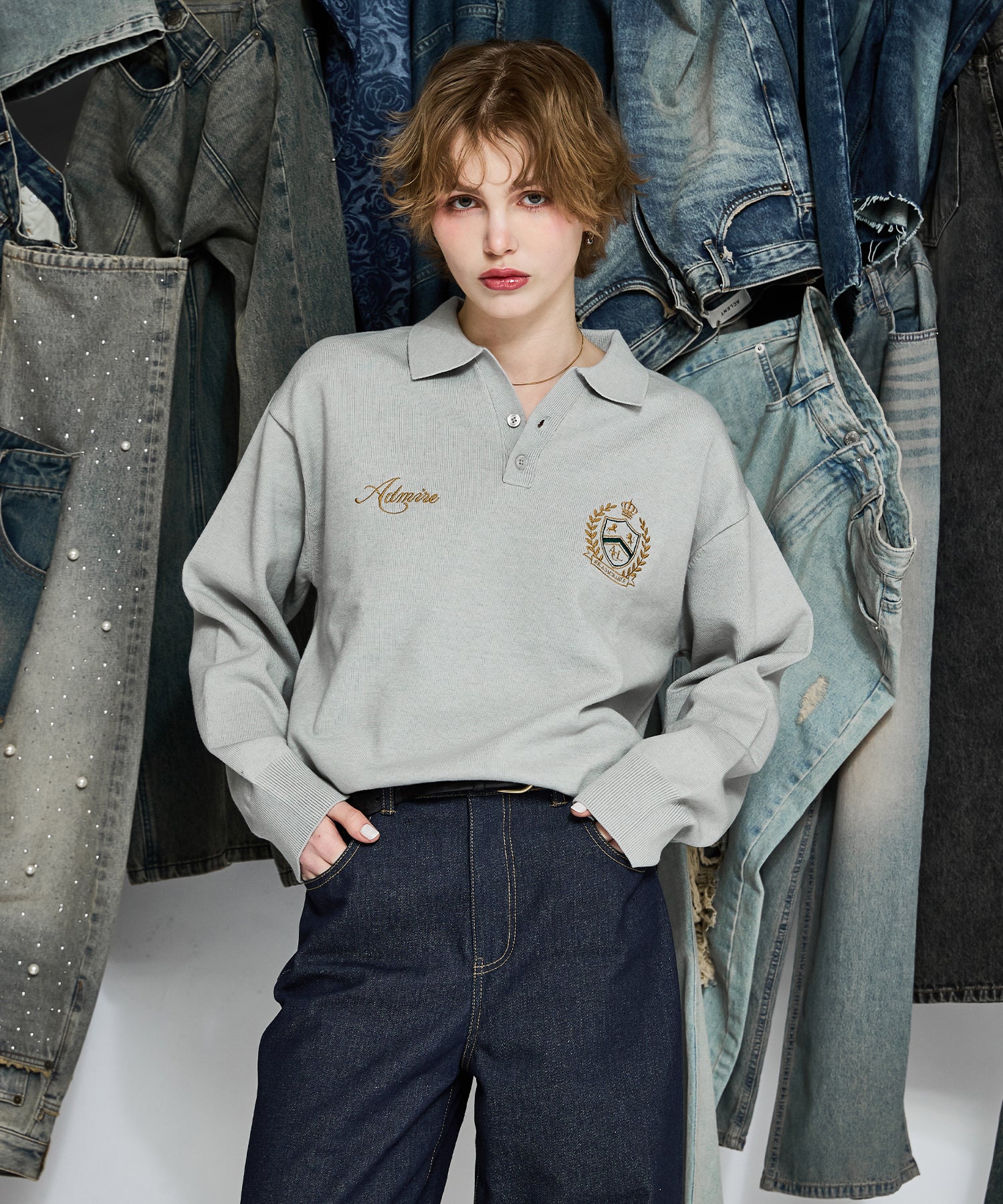 MODEL:170cm/COLOR:GRAY/SIZE:F