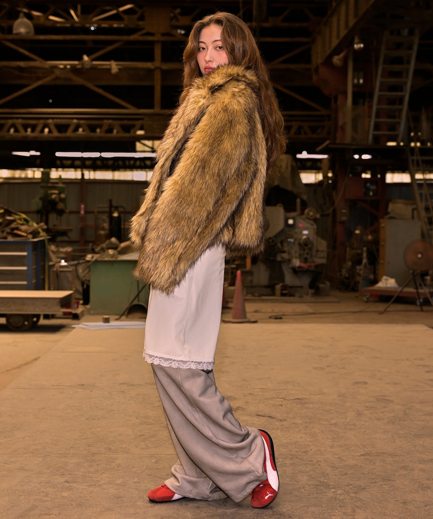 MODEL:163cm/COLOR:BEIGE/SIZE:S