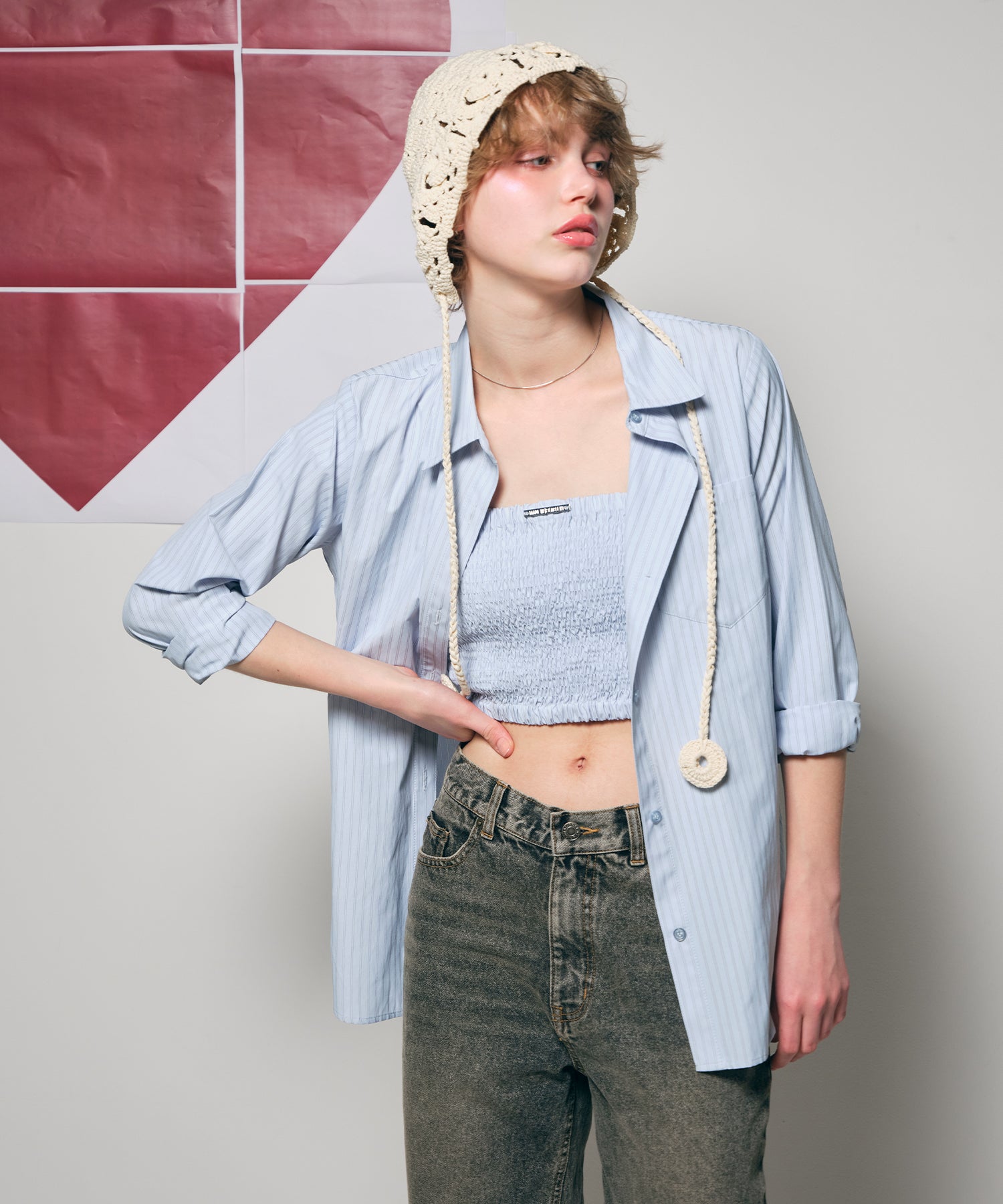 MODEL:170cm/COLOR:BLUE/SIZE:F