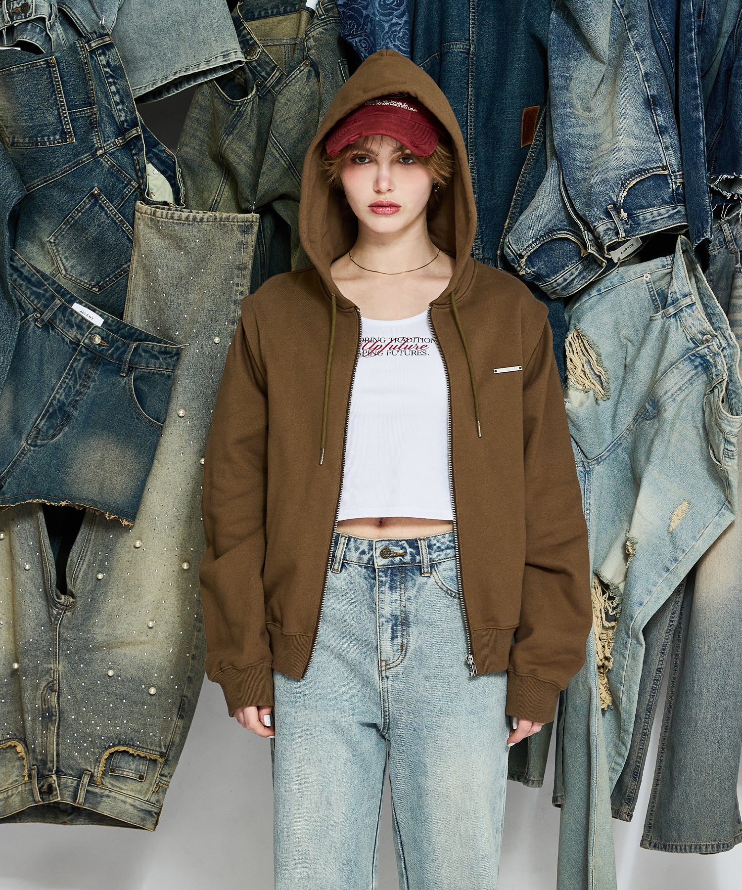 MODEL:170cm/COLOR:LIGHT BROWN/SIZE:F